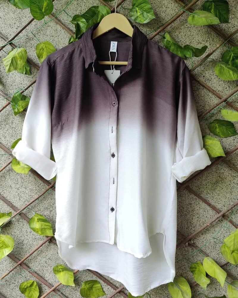 Ombre Button-Down Shirt – Black & White